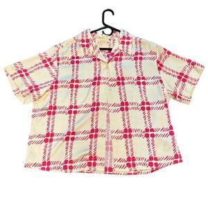 Marni x Uniqlo Women's Shirt - Pink & White - Size XL